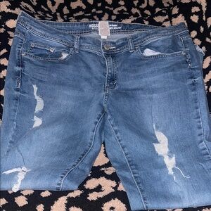 Blue Distressed Women's Jeans
